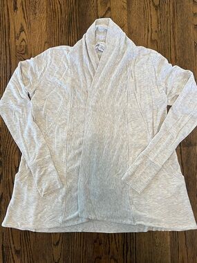 Athleta Light Gray Knit Open Cardigan
